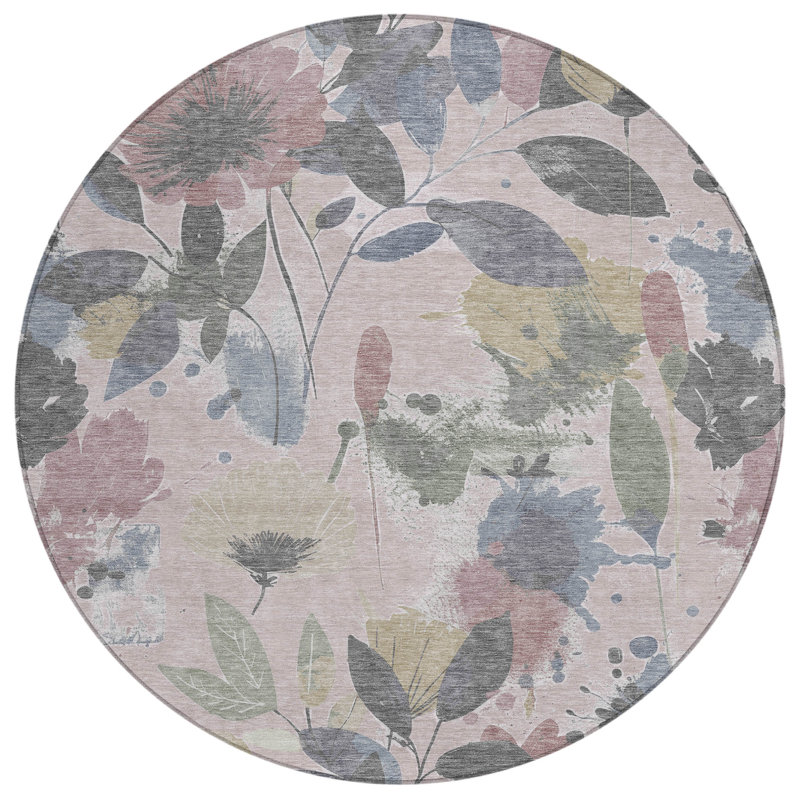 Tapis intérieur / extérieur rose Velustre, 8 pi x 8 pi