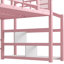 Lit double mezzanine rose avec glissade, structure, bruit et tablettes de rangement pour les escaliers en métal améliorant la chambre à coucher-130428426
