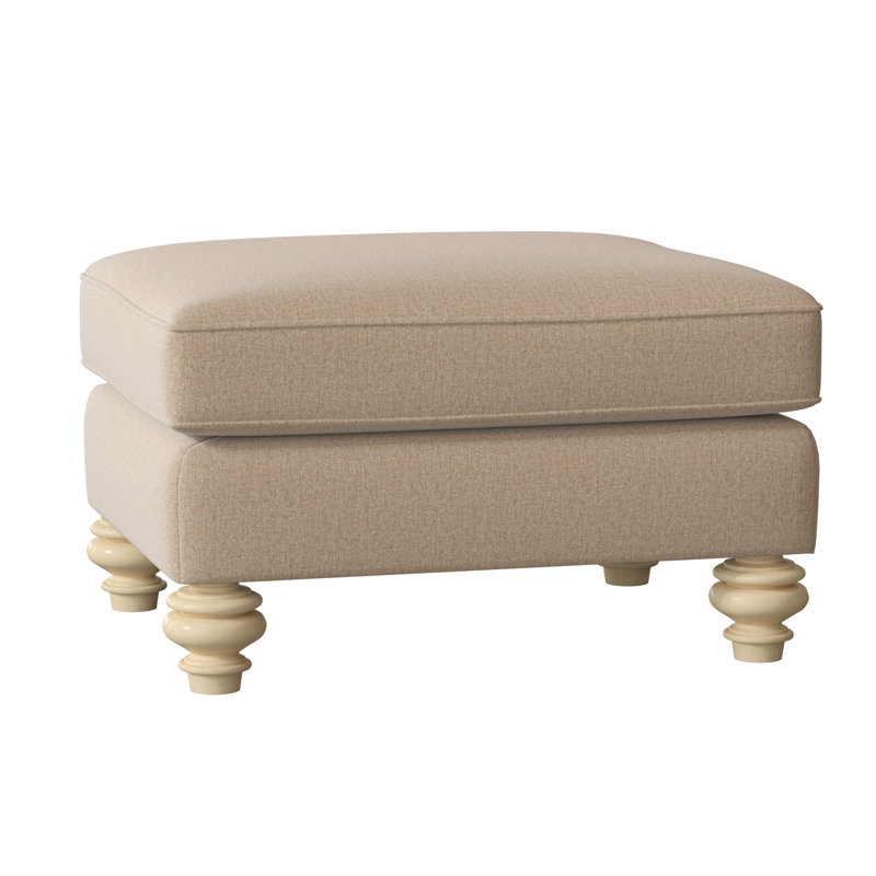 Repose-pieds Aleina, Beau sergé performance beige 10, Lin