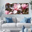 Ensemble de 3 tableaux sur toile tendue représentant des fleurs de magnolia, pour la décoration du salon et de la chambre à coucher.-1211443396