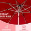 Parasol de patio 10 pi, rouge brique, protégé et imperméable, 8 nervures robustes avec bouton-poussoir inclinable par l'utilisateur - manivelle à poignée pour le jardin, la terrasse, la cour, la piscine