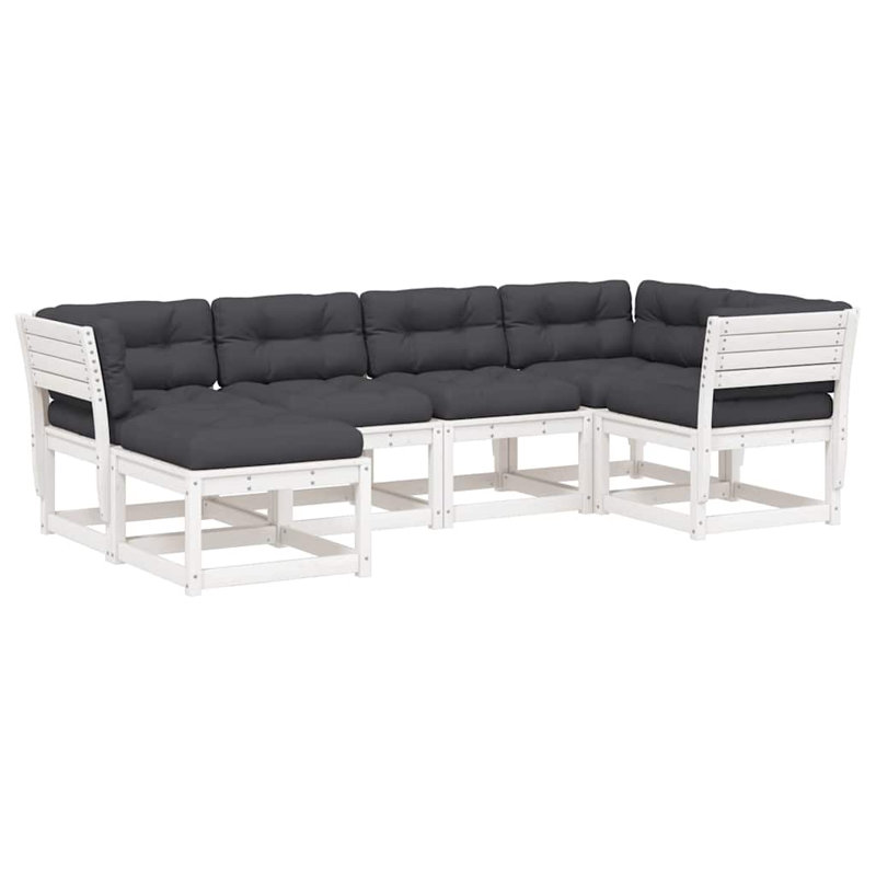 273cm Wide Patio Sofa, Gray, White