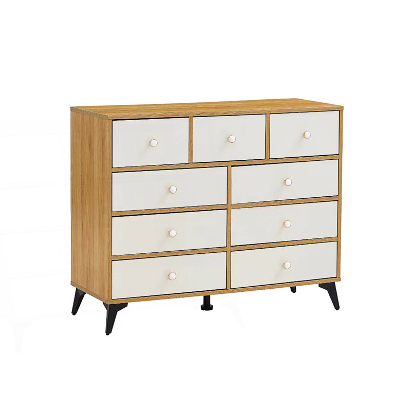 Commode moderne, commode 9 tiroirs, armoire d'appoint moderne, Bois