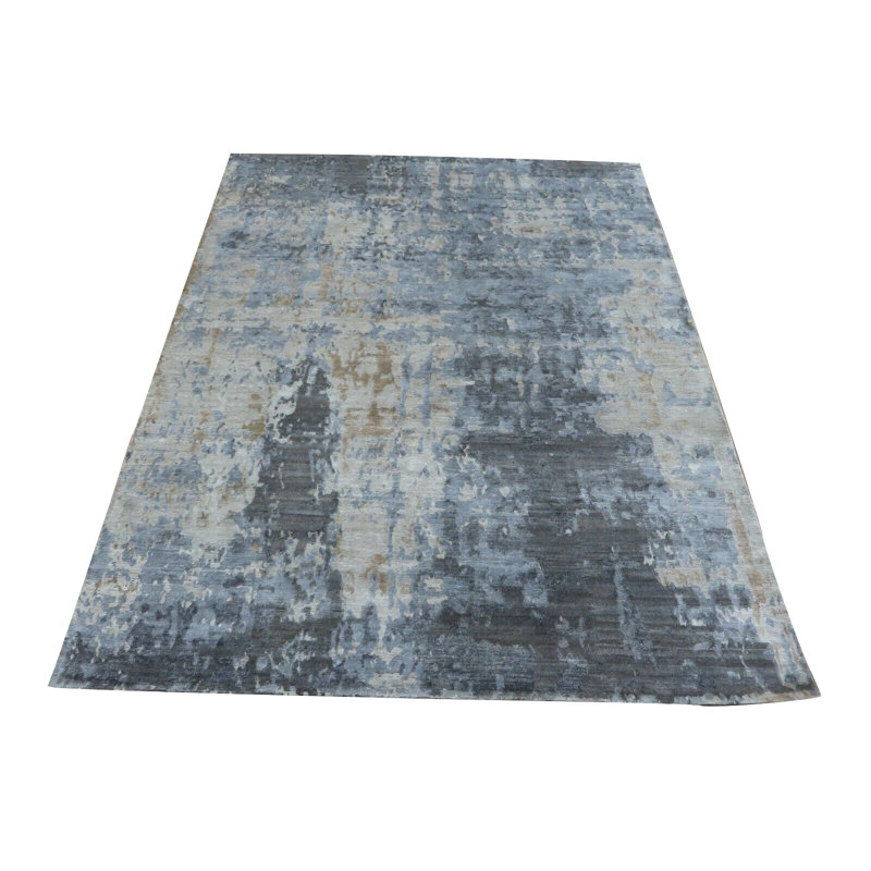 Tapis de la surface en soie 8 pi 1 po x 10 pi 1 po one-of-kind noué la