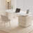 White Curved with 3 drawers desk-108582135