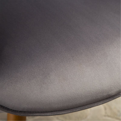 Contemporary Silky Velvet Tufted Button Back Accent Chair, Gray
