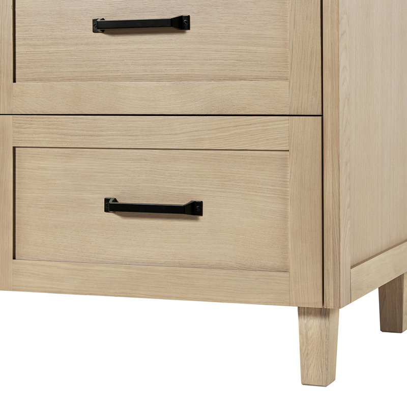 ARIEL Monroe 72 Double Sink Bathroom Vanity with Carrara Quartz Top, Oak, 60" - 61", Pure White Quartz