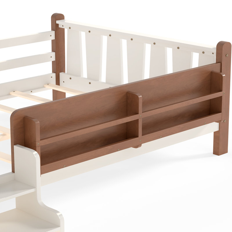 Lit double au plancher compact, bois de qualité supérieure, chambre d'enfant moderne