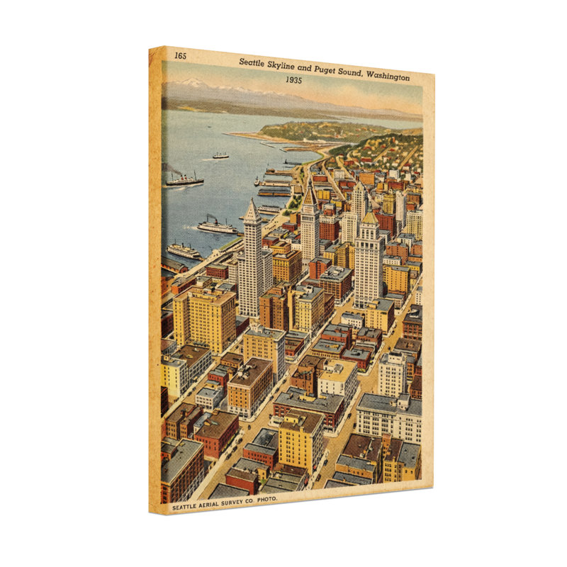 Scénique et paysages urbains Seattle Skyline Puget Sound Washington 1935