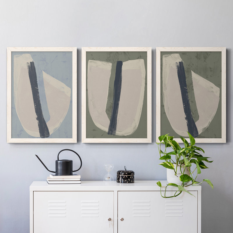 Toile encadrée de qualité supérieure «Paper Slice II» - prête à être accrochée, Blanc, H 20 po x l 51 po x P 1,5 po
