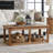 47.24" Solid Wood Coffee Table, Rectangle Center Table With Storage For Living Room