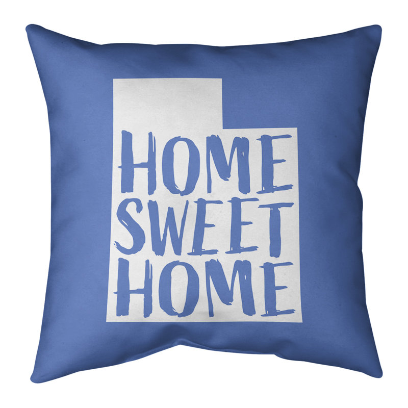 Housse de coussin pour la maison, 26 po x 26 po, Bleu, Utah