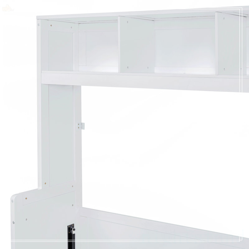 Lit escamotable double avec placard et tiroirs