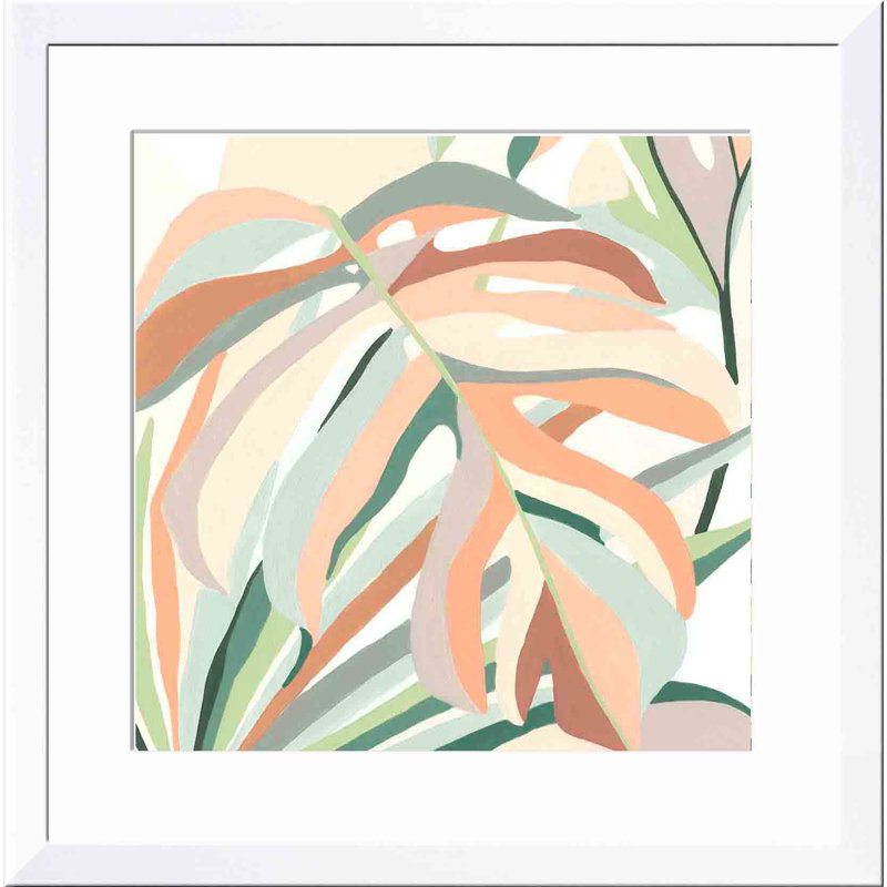 «Soft Tropicals II» par June Erica Vess - peinture encadrée, H 12 po x l 12 po, Blanc