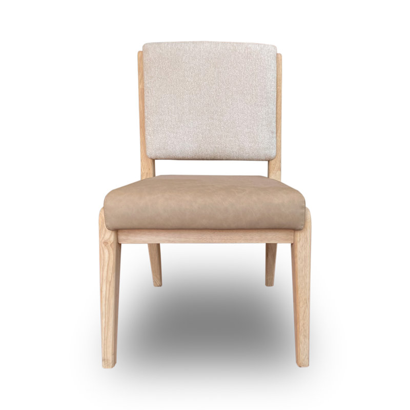 Chaise rembourrée Reinolde en sable blanc, babeurre et dune