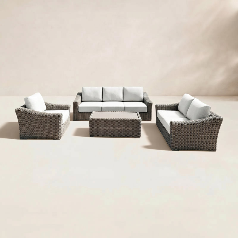 Sommerville 6 - Person Patio Conversation Set with Cushions, White