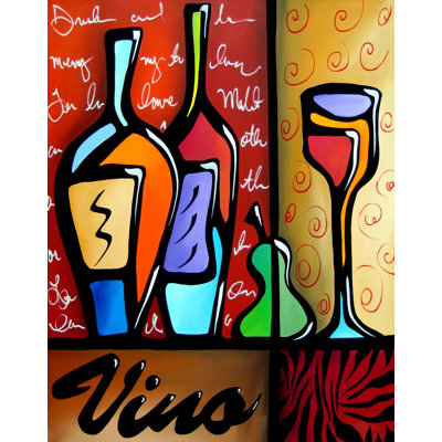 «Vino Wine», reproduction de peinture acrylique