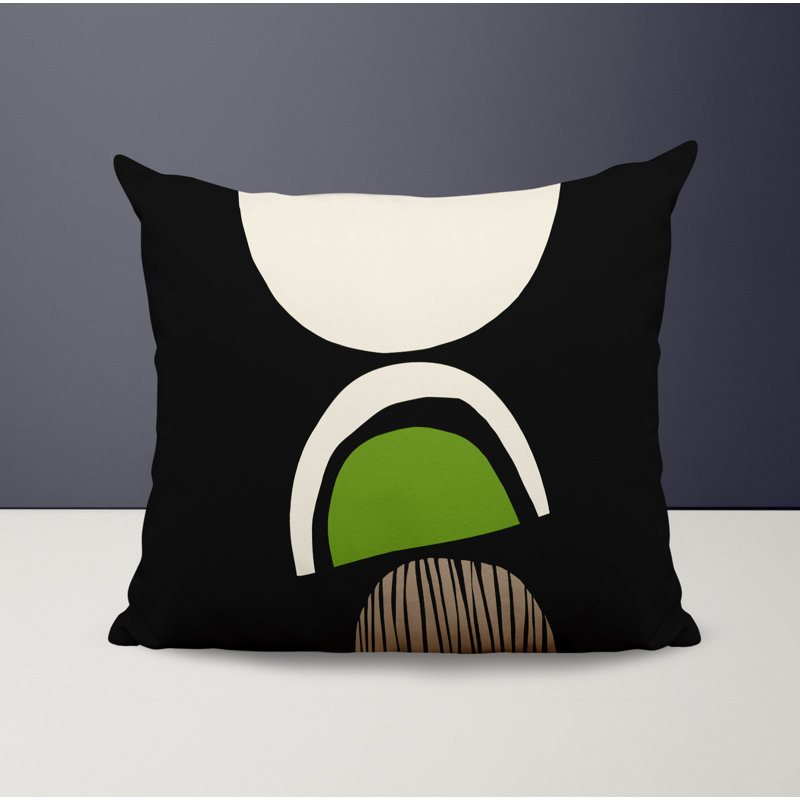Jeté carré / extérieur en polyester Chamu, L 19 po x H 19 po, Chartreuse