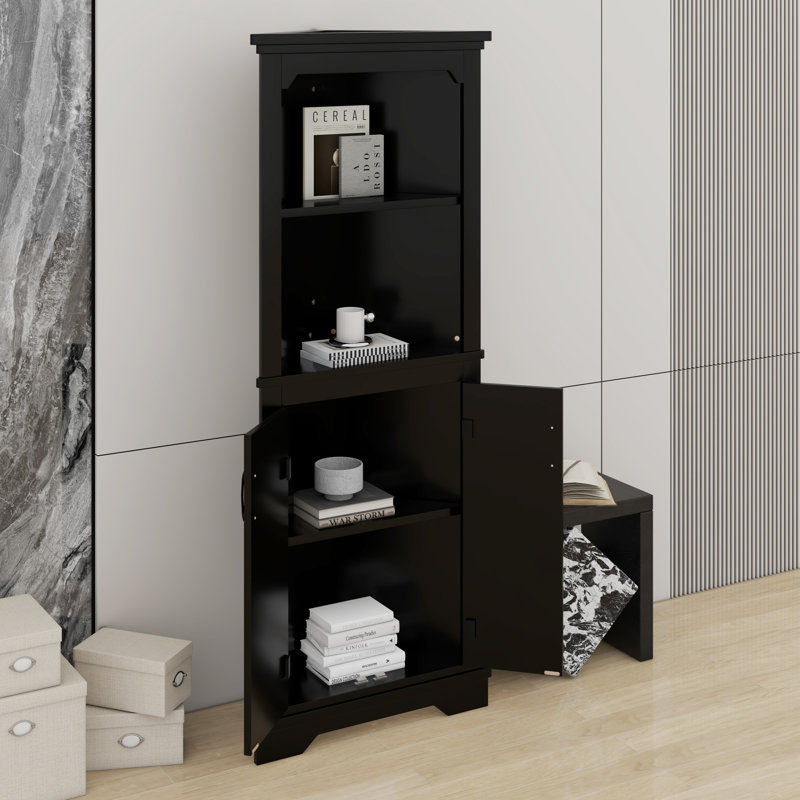 Grande armoire d'angle avec portes, Noir