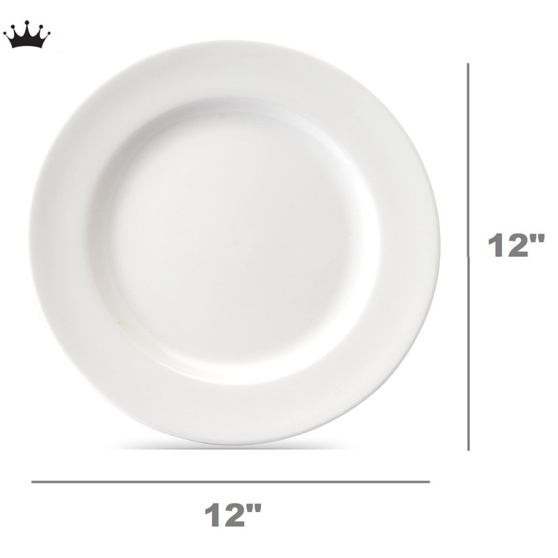 Assiette plate ronde 4 pièces 12 pouces / couronne Vitrex.