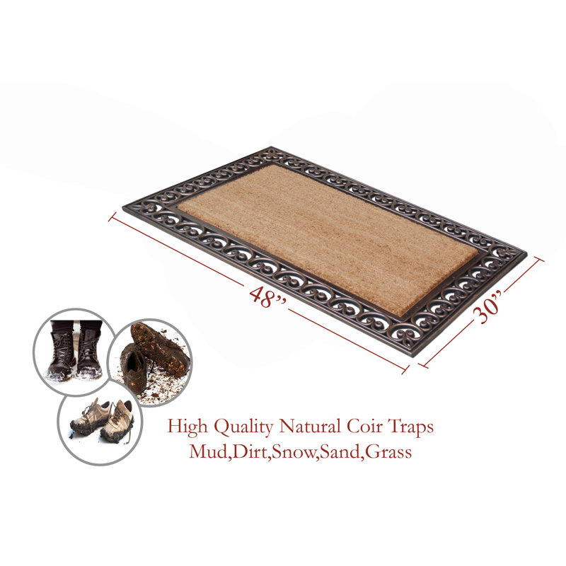 Extra Large Natural Coir and Rubber Outdoor Doormat