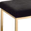 Banc noir avec un tissu d'ameublement 100% et une superbe finition champagne frappante - Glamour