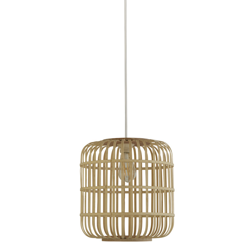 32cm H Drum Pendant Shade ( Uno ) in Brown
