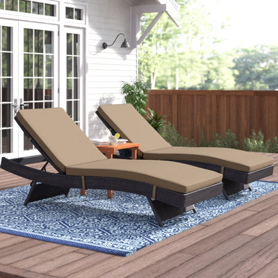 Gather Synthetic Rattan Weave Outdoor Chaise Lounges by Modway by Modway