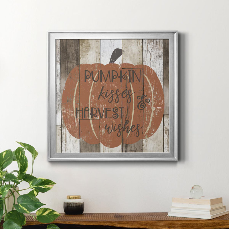 «Pumpkin Kisses», reproduction d'art textuel sur toile encadrée, Argent, H 22,5 po x l 22,5 po x P 1,5 po