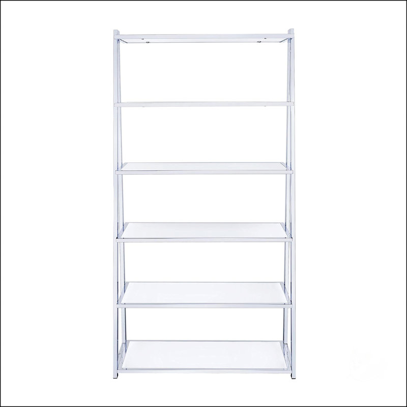 6 tablettes fixes à 6 niveaux, Chrome/blanc