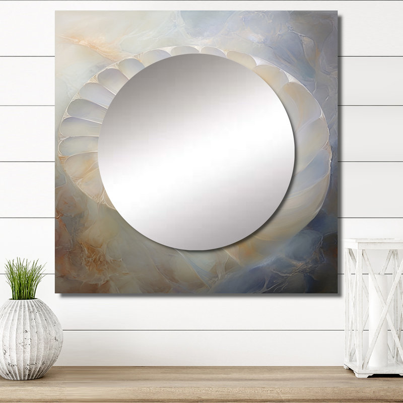 Hongyi - Grand miroir carré Nautilus pour décoration murale, 29 po x 29 po
