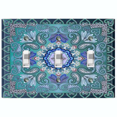 Patterned 3 - Gang Toggle Light Switch Standard Wall Plate