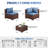 9 Piece Modular Brown PE Rattan Outdoor Conversation Sets, Large Patio Furniture Set with Anti-Rust Steel Frame, Sectional Outdoor Patio Sofa with Coffee Table for Backyard Deck Garden-1618167800