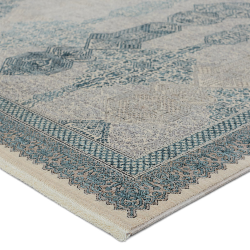 Tapis bleu / brun clair Beaumont, Tapis de couloir 3 pi x 8 pi