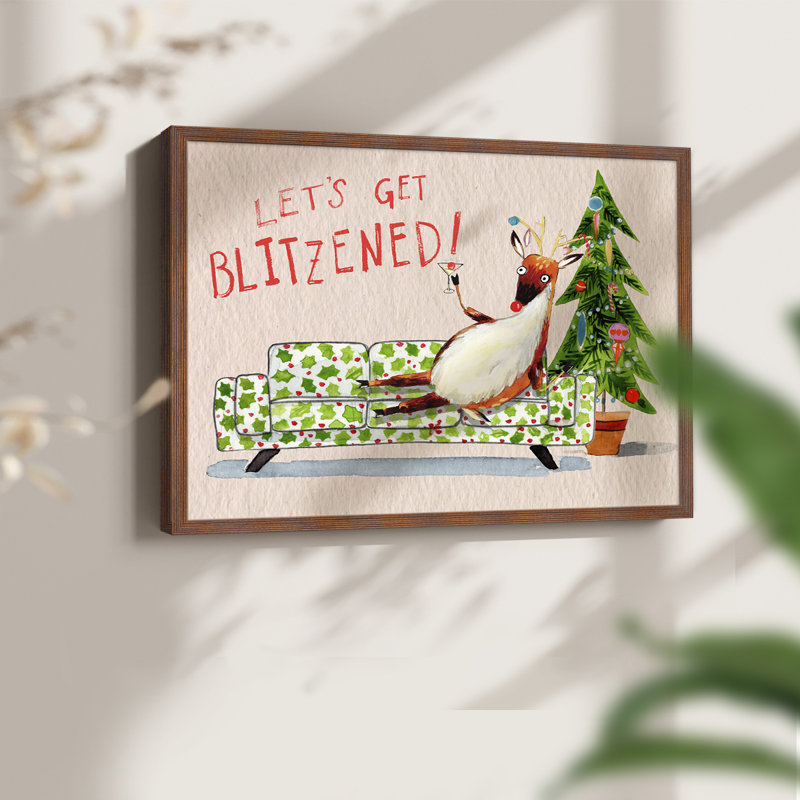 «Get Blitzensible II», reproduction encadrée, Noyer, H 16 po x l 20 po
