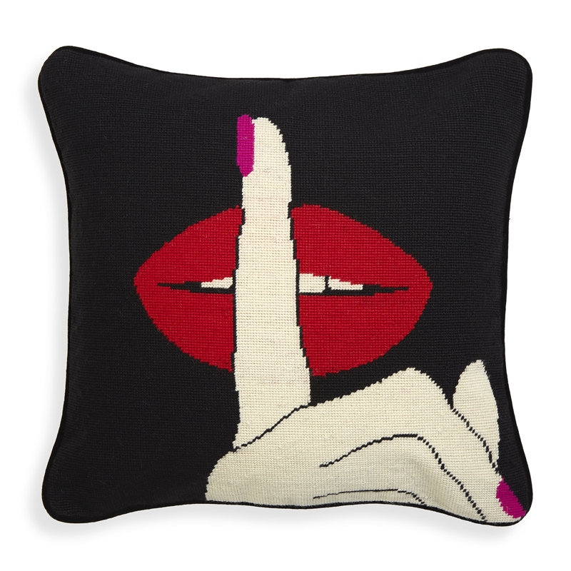 Lips NDLPT Pillow, Black Hush