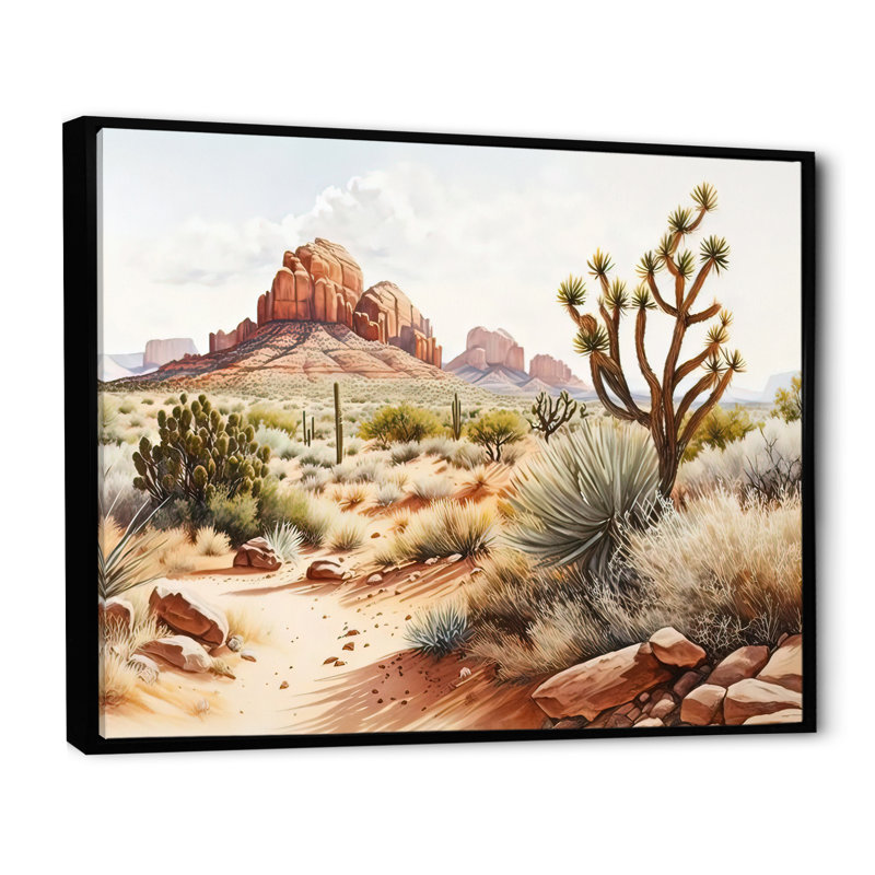 " Arizona Desert Scenery V ", Black Floater Framed, 12" H x 20" W x 1" D