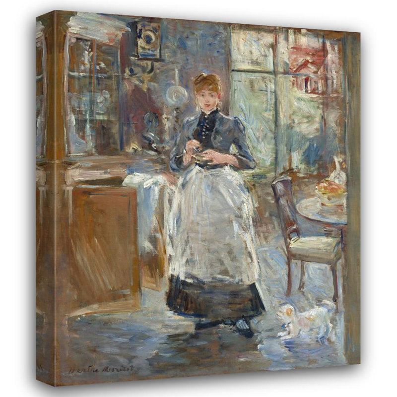 "Dans la salle à manger" par Berthe Morisot - Toile tendue avec châssis, H 18 po x l 14 po