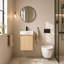 Ensemble de meuble-lavabo de 16 po avec lavabo en céramique, finition chêne, petit espace de rangement pour salle d'eau, salle de bain compacte 标题 方案 二 ：: