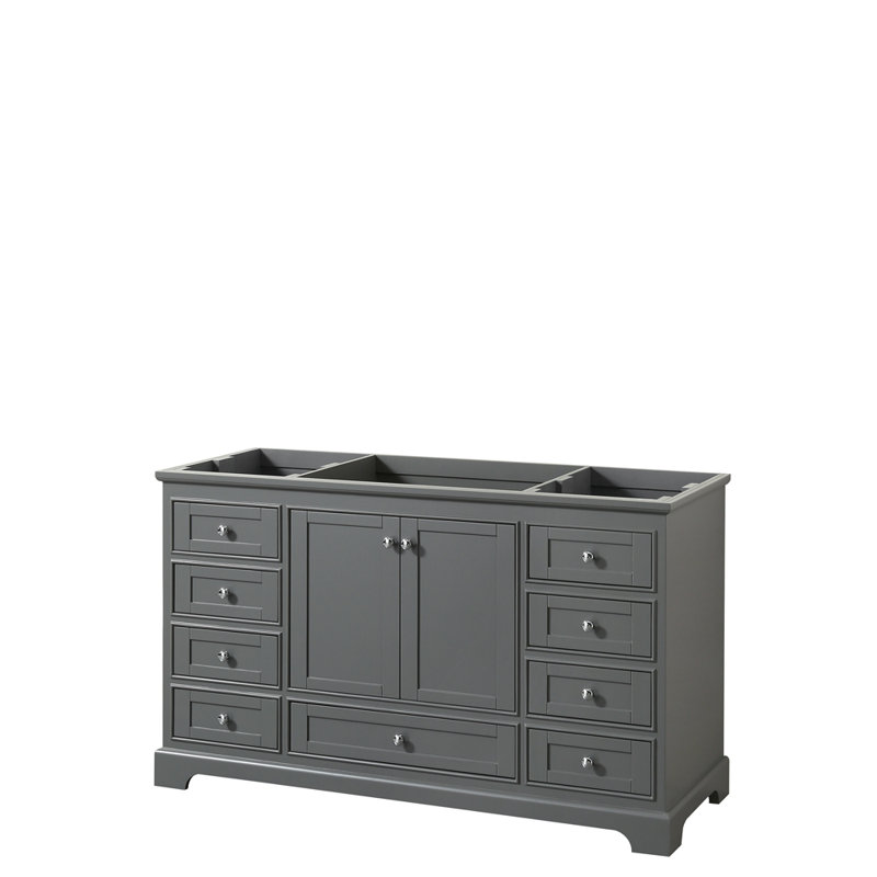 Base de meuble-lavabo simple Deborah, Gris foncé / chrome poli