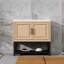 Armoire de salle de bain autoportante de 36 pouces avec comptoir en céramique blanche, lavabo et robinet texturé, 2 portes de rangement, tablette ouverte en fer pour une grande surface froide et chaude, base en métal pour l'intérieur et l'extérieur-942801640