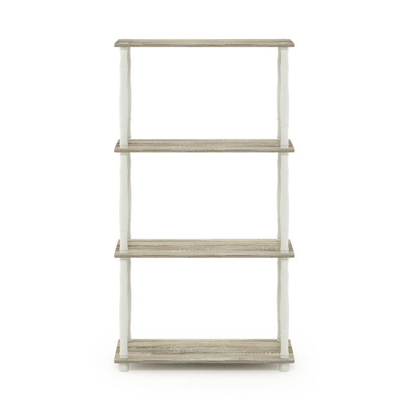 Bibliothèque en plastique Hadriana H 43,7 "x l 23,6", Chêne/Blanc