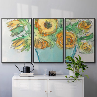 "Spring Floral Accent II", reproduction sur toile 3 pièces