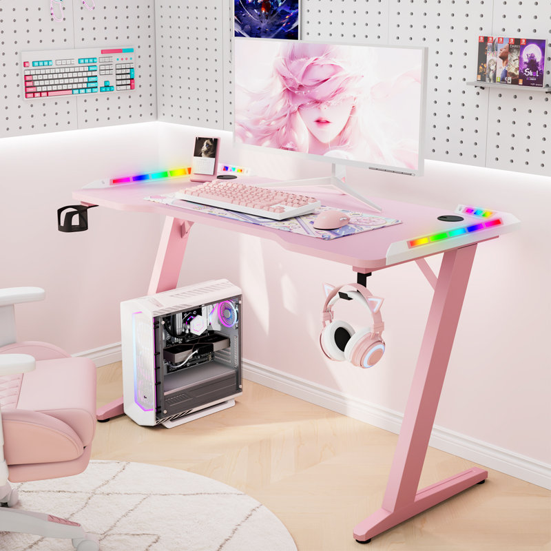 120Cm W Rectangular Computer Desk, Pink