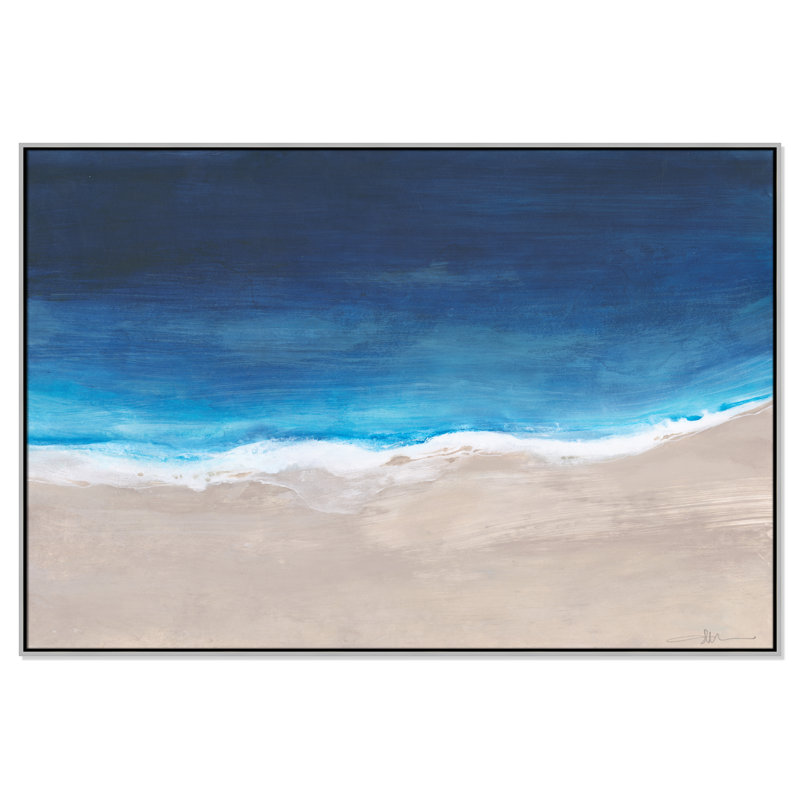 Oceans From Above by Filippo Ioco, 41.5" H x 61.5" W x 2" D, Silver Framed Canvas