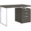 Bureau gris avec 3 tiroirs spacieux
