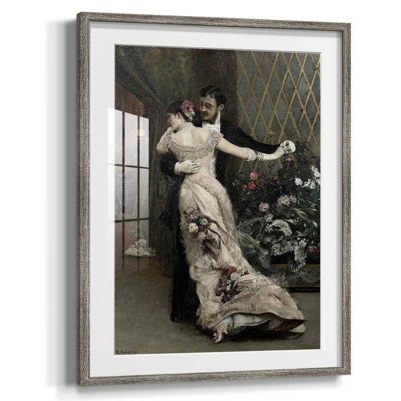 Vintage Portrait Print XXXI - impression encadrée, Argent patiné