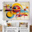 Jaune coucher de soleil déconstruit - ensemble d'art mural géométrique-108313926-108313928