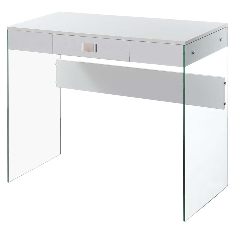 Bureau d'écriture avec 1 tiroir Allegonda, Blanc