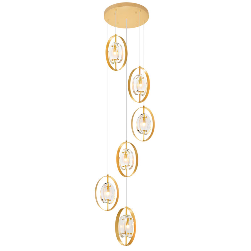 Luminaire suspendu géométrique à 6 lumières Oavia